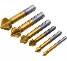 Набор зенковок по металлу Denzel HSS, M3-M10 набор 6 шт, кейс 72313