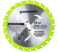 Пильный диск по дереву GREENWORKS 120х9,5 мм, 24T 2952507