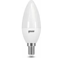 Лампа светодиодная GAUSS Свеча 6.5w 520lm 3000к e14 led 103101107