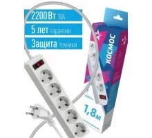 Удлинитель сетевой КОСМОС FKsm1.8m-5g ПВС 3х0,75мм2, белый FKsm1.8m-5g(W)