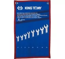 Набор комбинированных ключей KING TONY 6-13 мм удлиненных чехол из теторона, 8 предметов 12C8MRN