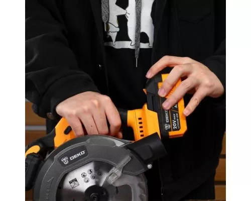 Пила циркулярная аккумуляторная DEKO DKCS20 2*3.0Ah 20в, 165мм [063-4024]