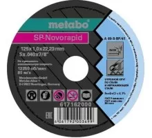 Отрезной круг по нержавеющей стали METABO 125x1,0x22,23 мм SP-Novorapid RU 617162000