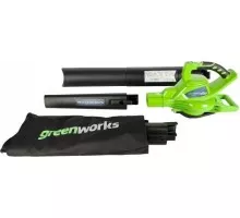 Воздуходувка-пылесос аккумуляторная GREENWORKS GD40BVK4 (24227UB) [24227UB]