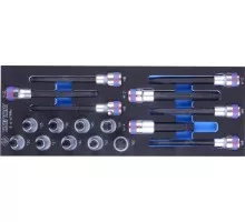 Набор насадок HEX, TORX и SPLINE KING TONY 17 предметов ложемент 9-4147PRV 9-4147PRV