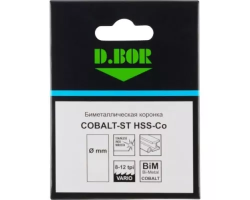 Коронка биметаллическая D.BOR COBALT-ST 48 мм (m42) мелкий зуб [D-HS-BIM-ST-38-048]