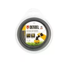 Леска триммерная DENZEL EXTRA CORD двухкомпонентная круглая 2,4мм х 15м. 96180