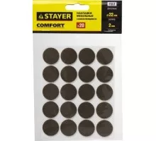 Накладки на мебельные ножки STAYER COMFORT самоклещ., фетровые, круглые d22 корич. 40910-22