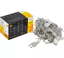 Гирлянда IEK LIGHTING бахрома, мерцание 4,5х0,7м, 200 светодиодов, теплый белый свет IP44 LGDU321-1-200-L3-T-S-44