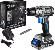 Дрель-шуруповерт аккумуляторная DEKO Sharker 20V 1*3.0Ah бесщеточная 063-4037