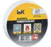 Изолента IEK ПВХ 0.13х15мм (рул. 10м) бел. UIZ-13-10-10M-K01