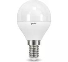 Лампа светодиодная GAUSS Шар 6.5w 520lm 3000k e14 led 105101107