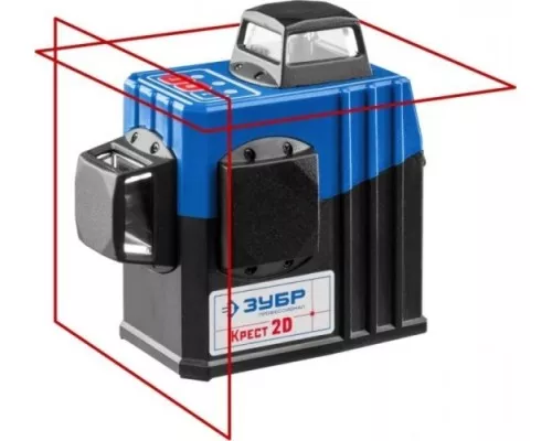 Лазерный уровень ЗУБР 2D крест 2d нивелир 2х360° [34907]
