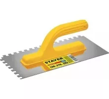 Кельма STAYER MASTER 130х27 0мм, 8х8 мм, гладилка штукатурная зубчатая  08012-08_z01