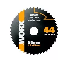 Пильный диск по металлу Worx WA5035 44T HSS 85х1,2х15 мм WA5035