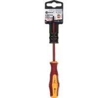 Отвертка диэлектрическая шлицевая Кобальт 248-771 ultra grip sl 3,0х100 мм cr-v, двухкомпонентная ру