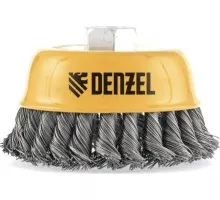Щетка для УШМ Denzel 746 243 75 мм, м14, чашка, крученая нерж. проволока 0,5 мм 746243