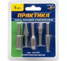 Набор бор-фрез по дереву ПРАКТИКА Сделай сам 5 шт, блистер 648-427