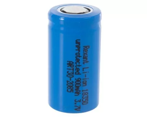 Аккумуляторная батарея REXANT 30-2085 Li-ion 18350, 3,7B, 900мA Аккумуляторная батарея REXANT 30-2085 Li-ion 18350, 3,7B, 900мA