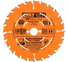 Пильный диск по дереву СМТ 160X20(+16)X1,7/1,118°10°ATB+8°SHEARZ=24 271.160.24H