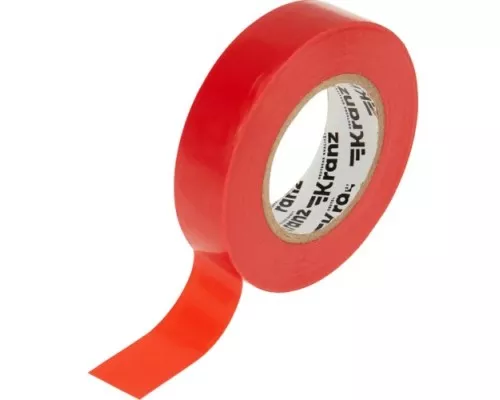 Изолента KRANZ KR-09-2204 ПВХ 19 мм х25 м, красная Изолента KRANZ KR-09-2204 ПВХ 19 мм х25 м, красная