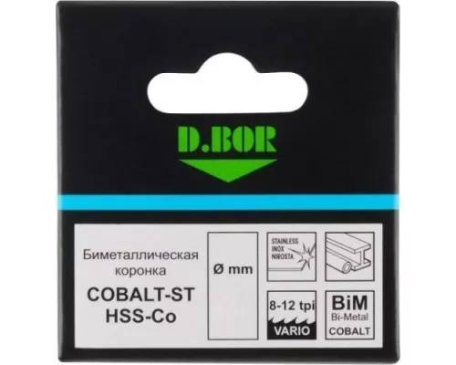 Коронка биметаллическая D.BOR COBALT-ST 40 мм (m42) мелкий зуб [D-HS-BIM-ST-38-040]