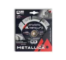 Алмазный диск для резки бетона METALLICA Ultra 125x22,2 мм, H=12 мм турбо-сегментный 900383