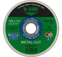 Отрезной круг по металлу D.BOR 125x2,5x22,2 мм A30S-BF, F41 METAL-CUT D-F41-MC-125-25-22