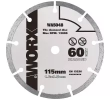 Алмазный диск для резки кафеля Worx WA5048 115х1,6х9,5 мм
