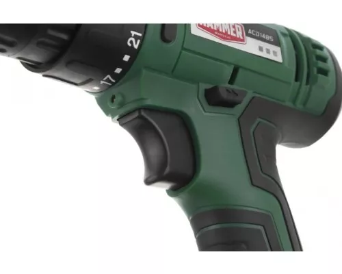 Дрель-шуруповерт аккумуляторная Hammer ACD14BS 2x2Ah, 38Hм в кейсе [101-124]