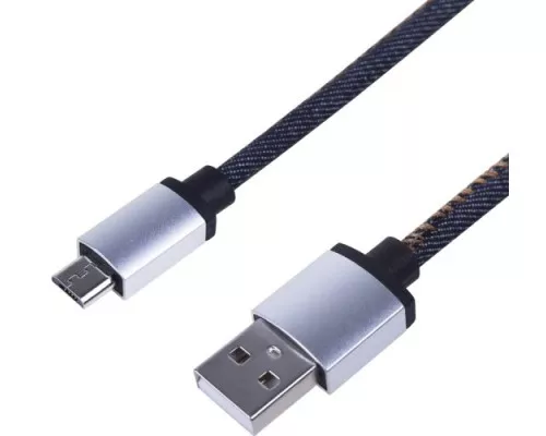 Кабель REXANT 18-4242 USB-A – micro USB, 2,4A, 1м, в джинсовой тканевой