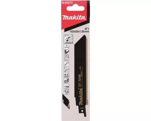 Полотна для сабельных пил MAKITA B-55572 для металла 152x1,25x8tpi Полотна для сабельных пил MAKITA B-55572 для металла 152x1,25x8tpi