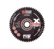 Пильный диск по дереву WOODWORK 210x2,4/1,6x30 Z=60 A=15 29.210.60