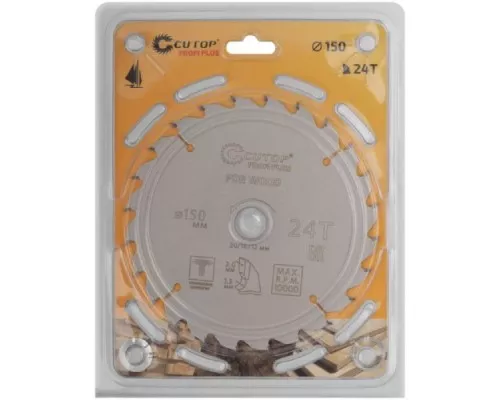 Пильный диск по дереву Cutop Profi plus 24Т, 150х1,3/2,0х20/16/12 мм с тефлоновым покрытие 75-15024Т Пильный диск по дереву Cutop Profi plus 24Т, 150х1,3/2,0х20/16/12 мм с тефлоновым покрытие 75-15024Т