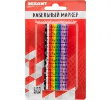Маркер REXANT MR-55, 12-6062 кабельный (клипса), ø 4...6 мм, цифры 0-9, 10 цвет 12-6062
