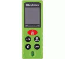 Лазерный дальномер СИБРТЕХ PM-40 40м с пузырьковым уровнем 38010