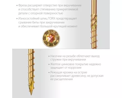 Конструкционные саморезы ЗУБР КС-П 40х4.0 мм, 280 шт., желтый цинк [30041-40-040]