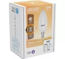 Лампа светодиодная GAUSS Smart home с37 5w 470lm 2700к е14 диммируемая led 1100112