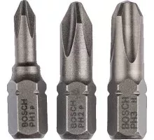 Бита для заворачивания BOSCH Extra Hard 25 мм PH/1/2/3 3шт 2607001752