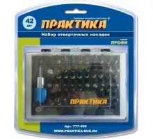 Набор насадок ПРАКТИКА Профи 42шт, 25 мм, ph, pz, sl, hex, torx, tri-wing 777-499