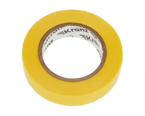 Изолента KRANZ KR-09-2602 ПВХ 15 мм х20 м, желтая