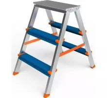 Стремянка алюминиевая Sarayli Color 3 ступени двухсторонняя 3303