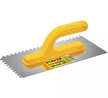 Кельма STAYER MASTER 130х270 мм, 6х6 мм, гладилка штукатурная зубчатая  08012-06_z01