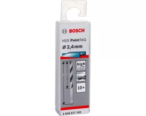 Сверло по металлу BOSCH HSS PointTeQ 2.4 мм 10шт [2608577192]