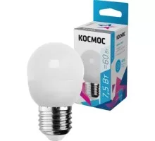 Лампа светодиодная КОСМОС GL45 7.5W 220V E27 4500K LkecLED7.5wGL45E2745