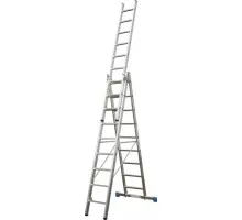 Лестница-стремянка трехсекционная KRAUSE STABILO 3x 9 с доп. функцией 133755