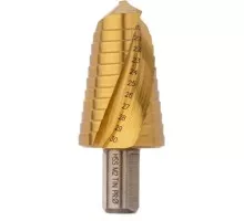 Сверло ступенчатое по металлу Профоснастка № 3319 HSS-G M2 TIN 20-30мм, 11 ступ. хв. 13 мм 30106019