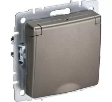 Розетка IEK BRITE РСбш10-3-44 16а защ. шторки с крышкой шампань BR-R16-16-44-K37