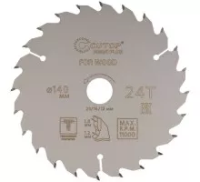 Пильный диск по дереву Cutop Profi plus 24Т, 140х1,2/1,8х20/16/12 мм с тефлоновым покрытие 75-14024Т