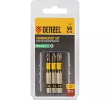 Набор бит Denzel pz1, pz2, pz3, 50 мм, комбиниров pz1, pz2, pz3, 50 мм, комбинированный 3 шт. 11677
